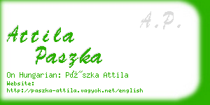 attila paszka business card